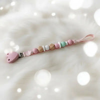Clips pince silicone coeur 55 mm Rose thé