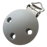 Clips pince silicone gris  clair pour attache tétine 