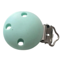 clips pince en silicone de couleur menthe pour attache tétine
