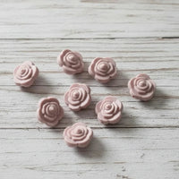 perle en silicone motif fleur marron-rosé 