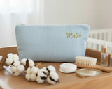 Trousse de toilette enfant fille personnalisée en gaze de coton