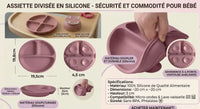 assiette ventouse silicone rose thé 