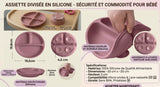 assiette ventouse silicone rose thé
