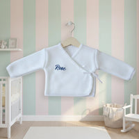 brassière bébé laine personnalisé en tricot blanc