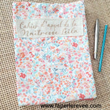 Protège cahier d'appel maîtresse - Cadeau fin d'année école