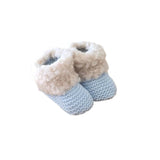 chaussons bebe en laine bleu ciel 