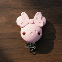 Clip pince Silicone Minnie 55mm avec Aération - rose clair