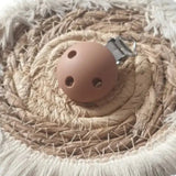 clips pince en silicone marron pour attache tétine 