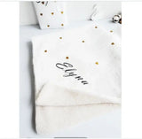 couverture bébé en sherpa et gaz de coton personnalisé