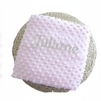 couverture en minky polaire rose personnalise