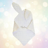 doudou lapin plat en gaze de coton et minky