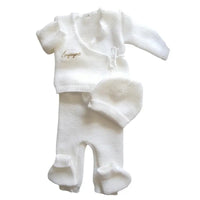 ensemble pour bébé en laine de couleur blanc