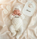 ensemble de pyjamas bébé personnalisé en minky cadeau de naissance 