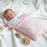 Nid d'Ange Bébé Personnalisé en Minky Rose Clair – Confort Naissance