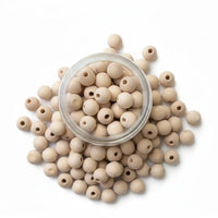 perle en bois naturel 12 mm