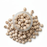 perle en bois naturel 12 mm