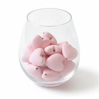 perle en coeur bois rose en 20 mm