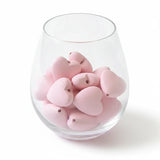 perle en coeur bois rose en 20 mm