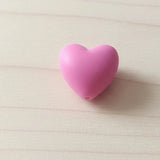 perle coeur en silicone de couleur rose pour confection attache tétine 
