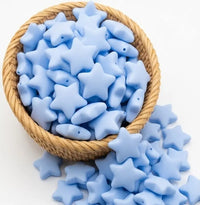 Perle etoile silicone 40 mm bleu ciel fournisseur perle attache tétine 
