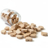 Perle oiseau en bois de hêtre naturel 20 mm, accessoire de dentition lisse et brut pour création d'objets d'éveil DIY.