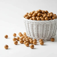 perle ronde en 14mm en bois hêtre naturel