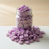perle en silicone marguerite 20 mm de couleur lilas