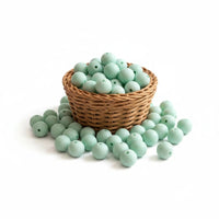 perle silicone menthe marbré 12mm pour confection attache tetine et anneau dentition