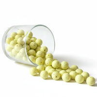 perle en silicone 12 mm ronde de couleur jaune granité