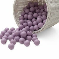 perle ronde silicone lilas pour création attache tetine et anneau de dentition mam
