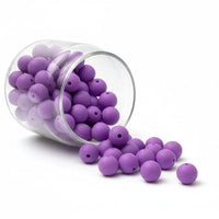 perle en silicone de couleur violet en 12 mm pour confection attache tétine 