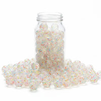 perle en silicone transparente pailleté de couleur multicolore 