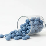 perle en silicone plate 12 mm couleur bleu-gris pour création attache tetine anneau dentition
