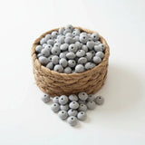 perle en silicone plate 12 mm couleur gris clair