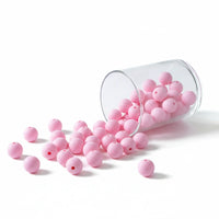 perle ronde silicone en perle ronde 12 mm en couleur rose clair pour création attache tetine anneau dentition collier 