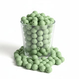 perle silicone ronde 12 mm vert sauge pour création attache tétine clip et diy 