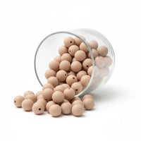 perle ronde en silicone sablé en 12 mm pour confection attache tétine 