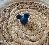 perle en silicone en forme tete mickey en couleur bleu foncer