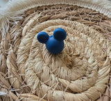 perle en silicone en forme tete mickey en couleur bleu foncer