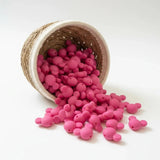 perle en silicone en forme tete mickey en couleur framboise