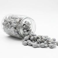 perle en silicone en forme tete mickey en couleur gris clair