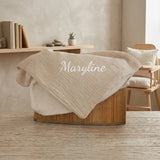 plaid bebe polaire creme en gaze de coton