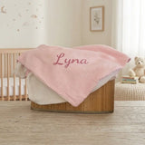 plaid bebe plaire rose gaze de coton personnalisable 