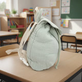sac a dos maternelle garçon fille vu de côté vert sauge 