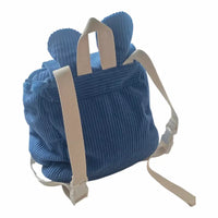 sac a dos maternelle garcon en velours bleu personnalisable pour enfant 