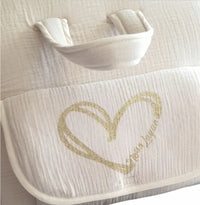 sac a langer en gaze de coton en couleur beige, unisexe personnalisable