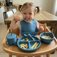 set de table enfants bleu pétrol