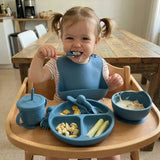 set de table enfants bleu pétrol
